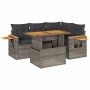Set sofás jardín y cojines 4 pzas ratán sintético acacia gris de , Conjuntos de jardín - Ref: Foro24-3327595, Precio: 402,02 ...
