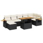 Set sofás jardín y cojines 8 pzas ratán sintético acacia negro de , Conjuntos de jardín - Ref: Foro24-3327626, Precio: 523,00...