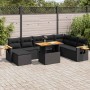 Set sofás jardín y cojines 7 pzas ratán sintético acacia negro de , Conjuntos de jardín - Ref: Foro24-3327632, Precio: 641,64...