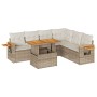 Set sofás jardín y cojines 6 pzas ratán sintético acacia beige de , Conjuntos de jardín - Ref: Foro24-3327607, Precio: 560,71...