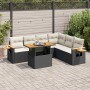 Set sofás jardín y cojines 6 pzas ratán sintético acacia negro de , Conjuntos de jardín - Ref: Foro24-3327605, Precio: 478,00...