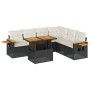 Set sofás jardín y cojines 6 pzas ratán sintético acacia negro de , Conjuntos de jardín - Ref: Foro24-3327605, Precio: 478,00...
