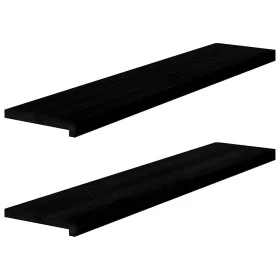 Alféizares de ventana 2 uds madera maciza roble marrón oscuro de , Alfombrillas para escalones - Ref: Foro24-4009186, Precio:...