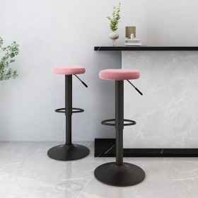 Taburetes de cocina 2 unidades terciopelo rosa de , Taburetes de cocina - Ref: Foro24-333148, Precio: 77,03 €, Descuento: %