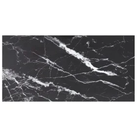 Tablero mesa diseño mármol vidrio templado negro 100x50 cm 6 mm by , Table tops - Ref: Foro24-322274, Price: 34,47 €, Discoun...