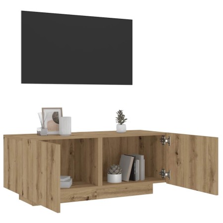Mueble de TV luces LED madera roble artisan 100x35x40 cm de , Muebles TV - Ref: Foro24-856354, Precio: 95,69 €, Descuento: %