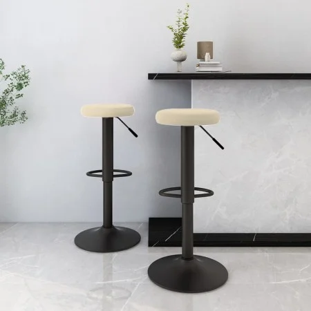Taburetes de cocina 2 unidades terciopelo color crema de , Taburetes de cocina - Ref: Foro24-333142, Precio: 76,23 €, Descuen...