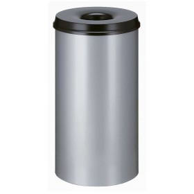 V-Part Papelera autoextinguible plateado y negro 50 L de , Cubos de la basura y papeleras - Ref: Foro24-445357, Precio: 71,49...