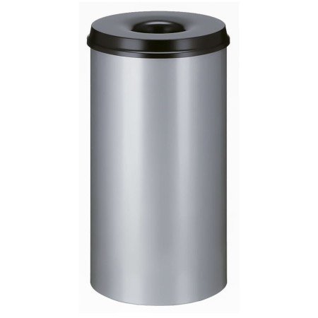 V-Part Papelera autoextinguible plateado y negro 50 L de , Cubos de la basura y papeleras - Ref: Foro24-445357, Precio: 71,49...