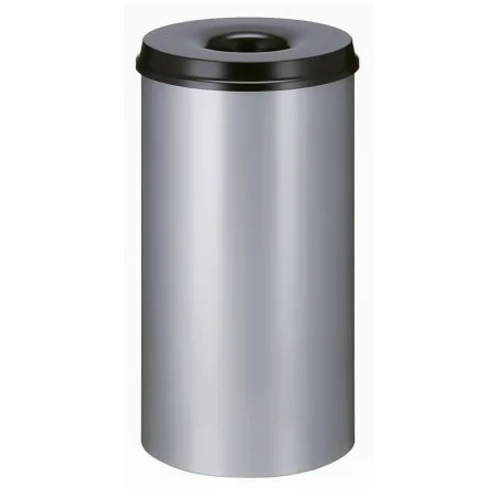 V-Part Papelera autoextinguible plateado y negro 50 L de , Cubos de la basura y papeleras - Ref: Foro24-445357, Precio: 71,67...