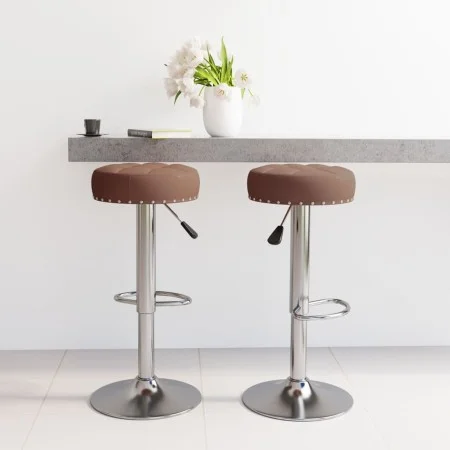 Taburetes de cocina 2 unidades tela marrón by , Kitchen stools - Ref: Foro24-332974, Price: 106,77 €, Discount: %
