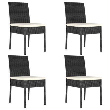 Sillas de comedor de jardín 4 unidades ratán sintético negro de vidaXL, Sillas de jardín - Ref: Foro24-315107, Precio: 225,10...