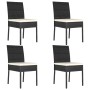 Sillas de comedor de jardín 4 unidades ratán sintético negro de vidaXL, Sillas de jardín - Ref: Foro24-315107, Precio: 225,10...