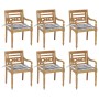 Sillas Batavia 6 unidades madera maciza de teca con cojines de , Sillas de jardín - Ref: Foro24-3073336, Precio: 739,31 €, De...