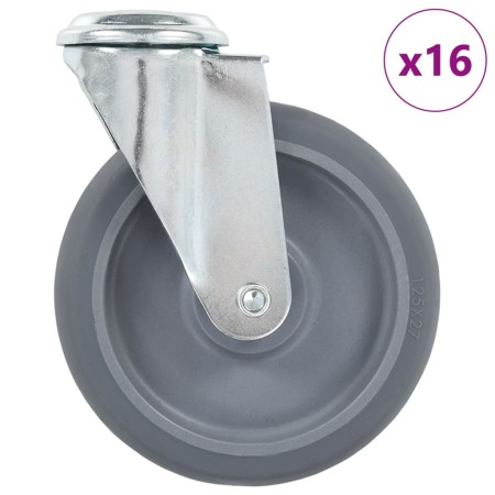 Ruedas giratorias con agujero pasador 16 unidades 125 mm de , Manipulación de materiales - Ref: Foro24-277873, Precio: 110,67...