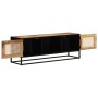 Mueble de TV madera de mango sin tratar y hierro 110x30x40 cm de , Muebles TV - Ref: Foro24-353887, Precio: 201,40 €, Descuen...
