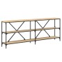 Mesa consola hierro madera ingeniería roble Sonoma 200x30x75 cm de , Mesas auxiliares - Ref: Foro24-832859, Precio: 111,44 €,...