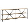 Mesa consola hierro madera ingeniería roble Sonoma 200x30x75 cm de , Mesas auxiliares - Ref: Foro24-832859, Precio: 111,44 €,...