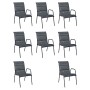 Juego de comedor de jardín 9 piezas de acero negro de , Conjuntos de jardín - Ref: Foro24-43311, Precio: 634,12 €, Descuento: %