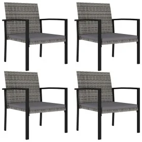 Sillas de comedor de jardín 4 unidades ratán sintético gris de vidaXL, Sillas de jardín - Ref: Foro24-315113, Precio: 163,91 ...