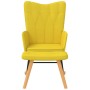 Silla mecedora con reposapiés tela amarillo mostaza de , Mecedoras - Ref: Foro24-327629, Precio: 114,36 €, Descuento: %