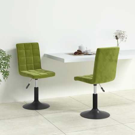 Sillas de comedor giratorias 2 uds de terciopelo verde claro de , Sillas de comedor - Ref: Foro24-335743, Precio: 119,92 €, D...
