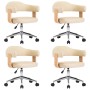 Sillas de comedor giratorias 4 unidades cuero sintético crema de , Sillas de comedor - Ref: Foro24-3054897, Precio: 561,29 €,...
