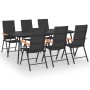 Juego de comedor para jardín 7 piezas negro y marrón de , Conjuntos de jardín - Ref: Foro24-3060092, Precio: 571,46 €, Descue...