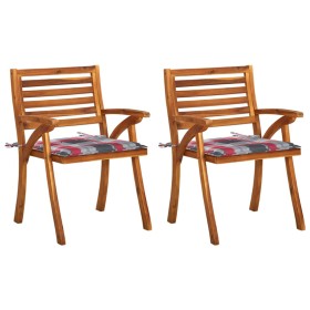 Sillas de comedor jardín con cojines 2 uds madera maciza acacia de , Sillas de jardín - Ref: Foro24-3060819, Precio: 251,29 €...
