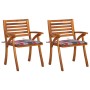 Sillas de comedor jardín con cojines 2 uds madera maciza acacia de , Sillas de jardín - Ref: Foro24-3060819, Precio: 251,29 €...