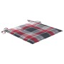 Silla mecedora de madera maciza teca con cojín a cuadros rojos de , Sillas de jardín - Ref: Foro24-3062770, Precio: 163,35 €,...