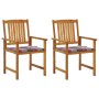 Sillas de jardín con cojines 2 unidades madera maciza de acacia de , Sillas de jardín - Ref: Foro24-3061193, Precio: 149,97 €...
