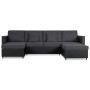 Sofá cama extraíble de 4 plazas cuero sintético negro de , Sofás - Ref: Foro24-287217, Precio: 1,00 €, Descuento: %