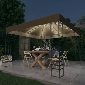 Carpa cenador de jardín con tira de luz LED 3x3m taupé 180 g/m² de , Carpas y cenadores - Ref: Foro24-3070309, Precio: 258,34...