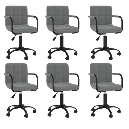 Sillas de comedor giratorias 6 unidades terciopelo gris oscuro de , Sillas de comedor - Ref: Foro24-3088024, Precio: 377,21 €...
