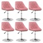 Silla de comedor giratoria 6 uds terciopelo rosa de , Sillas de comedor - Ref: Foro24-3088774, Precio: 330,64 €, Descuento: %