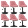Silla de comedor giratoria 6 uds terciopelo rosa de , Sillas de comedor - Ref: Foro24-3088807, Precio: 343,72 €, Descuento: %