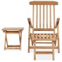 Tumbona con reposapiés y mesita madera maciza de teca de vidaXL, Tumbonas - Ref: Foro24-315376, Precio: 230,08 €, Descuento: %