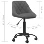 Silla de oficina de terciopelo gris oscuro de , Sillas de oficina - Ref: Foro24-3088847, Precio: 90,28 €, Descuento: %