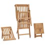 Tumbona con reposapiés y mesita madera maciza de teca de vidaXL, Tumbonas - Ref: Foro24-315376, Precio: 230,08 €, Descuento: %