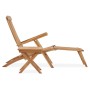 Tumbona con reposapiés y mesita madera maciza de teca de vidaXL, Tumbonas - Ref: Foro24-315376, Precio: 230,08 €, Descuento: %