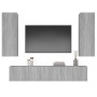 Set de muebles para TV 4 pzas madera contrachapada gris Sonoma de , Muebles TV - Ref: Foro24-3114204, Precio: 152,29 €, Descu...