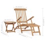 Tumbona con reposapiés y mesita madera maciza de teca de vidaXL, Tumbonas - Ref: Foro24-315376, Precio: 230,08 €, Descuento: %