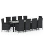Set comedor de jardín 11 piezas y cojines ratán sintético negro de , Conjuntos de jardín - Ref: Foro24-3094872, Precio: 935,3...
