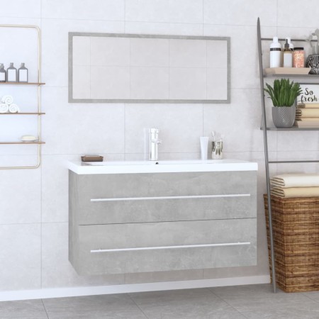Conjunto de muebles de baño 3 piezas gris hormigón de , Muebles de baño - Ref: Foro24-3152851, Precio: 270,50 €, Descuento: %