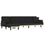 Sofá cama en forma de L terciopelo negro 271x140x70 cm de , Sofás - Ref: Foro24-3157279, Precio: 454,25 €, Descuento: %