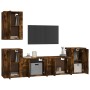 Set de muebles de TV 5 pzas madera contrachapada roble ahumado de , Muebles TV - Ref: Foro24-3188571, Precio: 182,13 €, Descu...