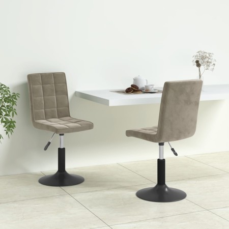 Sillas de comedor giratorias 2 uds de terciopelo gris claro de , Sillas de comedor - Ref: Foro24-335741, Precio: 114,28 €, De...