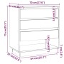 Aparador de madera contrachapada roble Sonoma 70x41x75 cm de , Aparadores - Ref: Foro24-809551, Precio: 71,55 €, Descuento: %