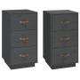 Mesitas de noche 2 uds madera maciza pino gris 40x40x75 cm de , Mesitas de noche - Ref: Foro24-818340, Precio: 188,16 €, Desc...